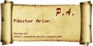 Pásztor Arion névjegykártya